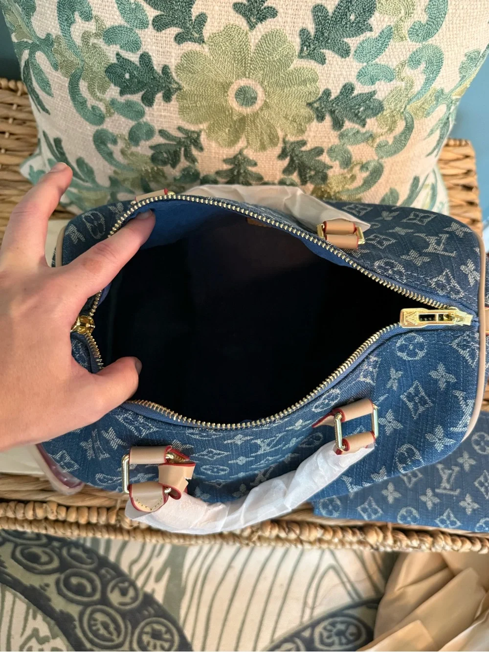 Denim bag & wallet set- see description